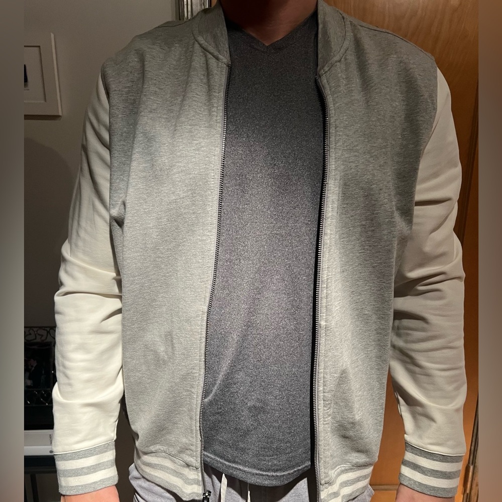 Brooks Brothers Large Grey & White Varsity Jacket - Picture 5 of 6